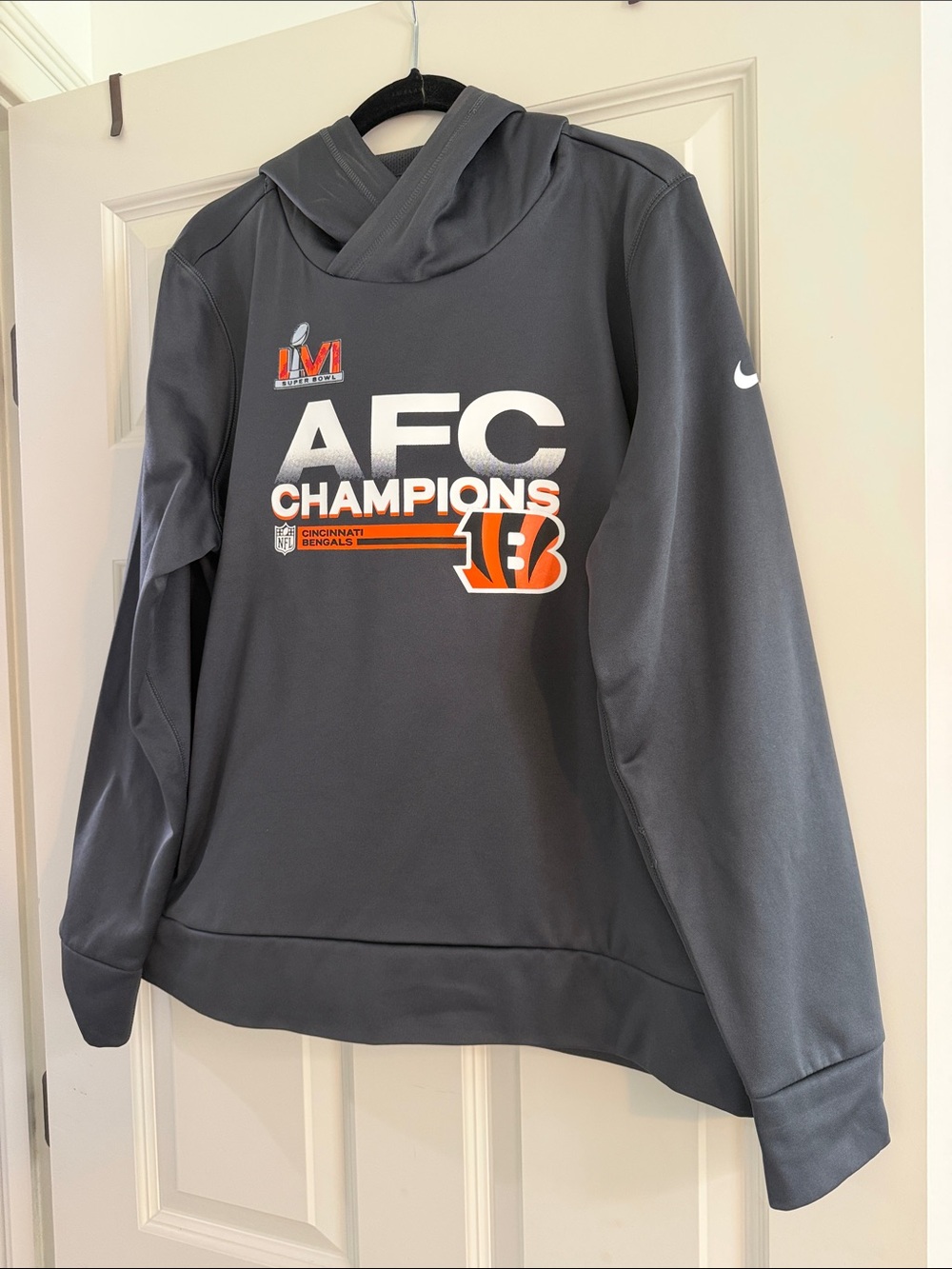 Nike Gray AFC Champions Cincinnati Bengals Hooded Sweatshirt